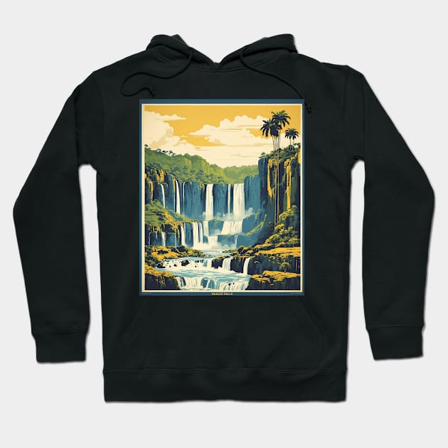 Iguazu Falls Parana Brazil Vintage Tourism Travel Poster Hoodie by TravelersGems